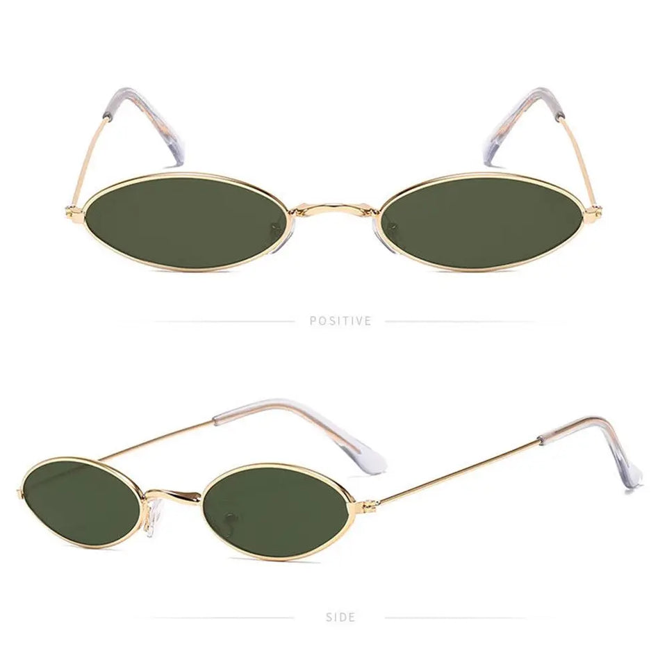 Retro Small Oval Sunglasses Vintage Shades Sunglasses Women 2023 for Men Women Eyeglasses 90s Street Style Sun Glasses