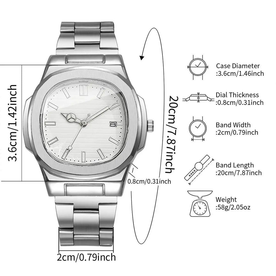 Men's Square-Dial Quartz Watch