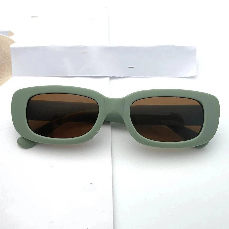 Kids Retro Frosted Rectangular Sunglasses UV400 Blocking Cute Design Sun Glasses for Outdoor Park Beach Trips