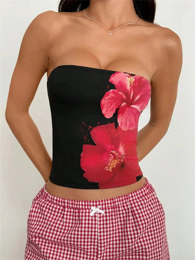 Women's Floral-Print Tube Top