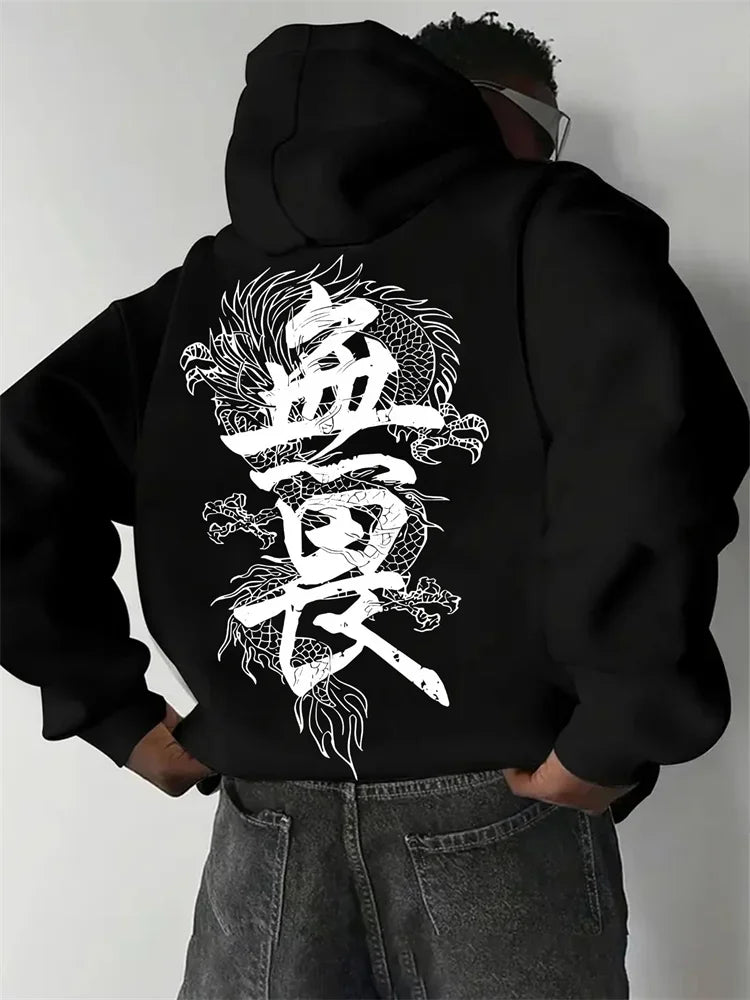 Japanese-style Dragon Graphic Hoodie