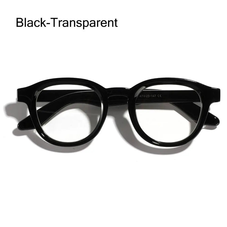 Trendy UV Protection Round Sunglasses Beach/Travel/Streetwear Clear Lens Glasses Street Shooting Eyewear for Women & Men