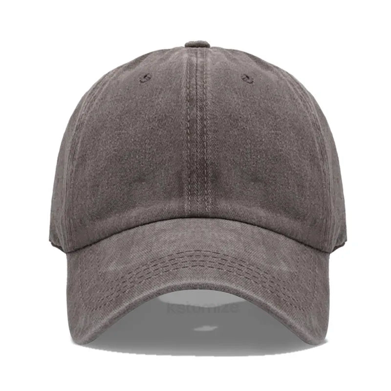 Custom Text Logo Embroidery Vintage Washed Cotton Baseball Cap Fashion Women Men Hat Sport Visors Snapback Cap Sun Hat