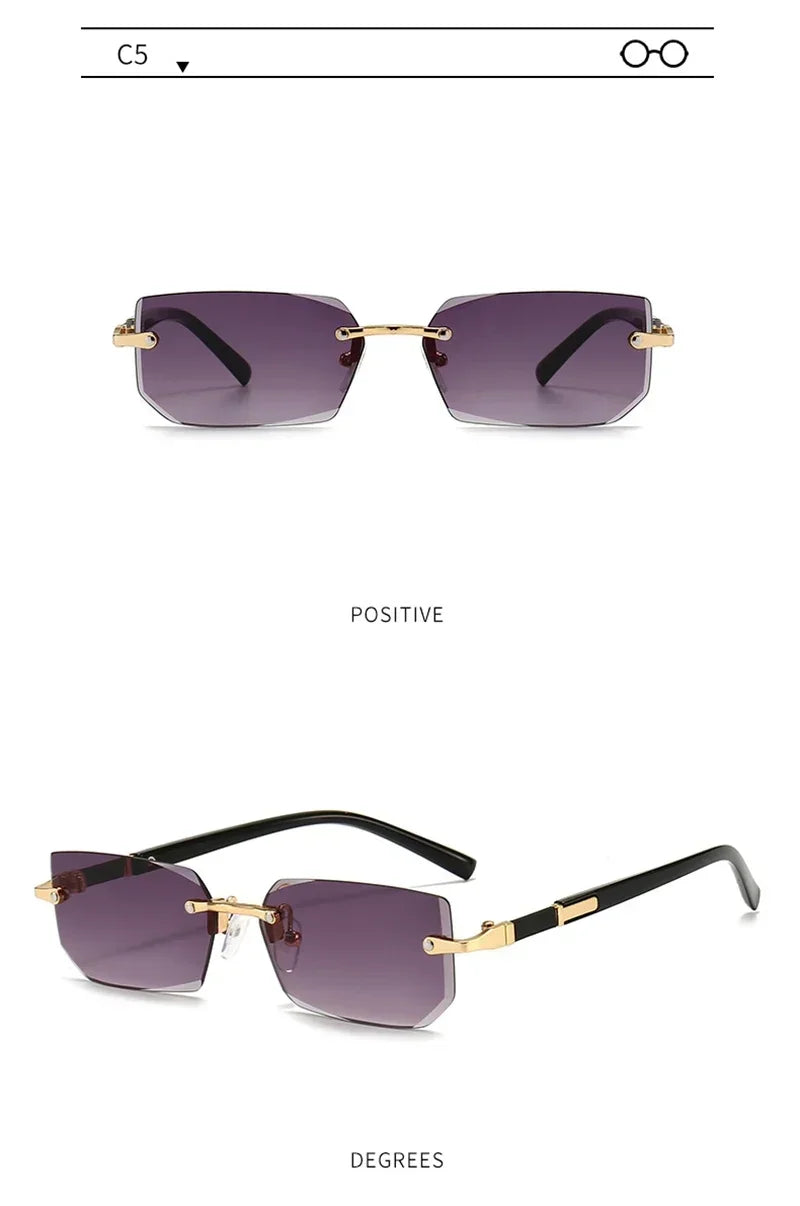 Fashion Rimless Sunglasses Men Women Populare Frameless Sun Glasses Male Female Classic Square Summer Traveling Shades