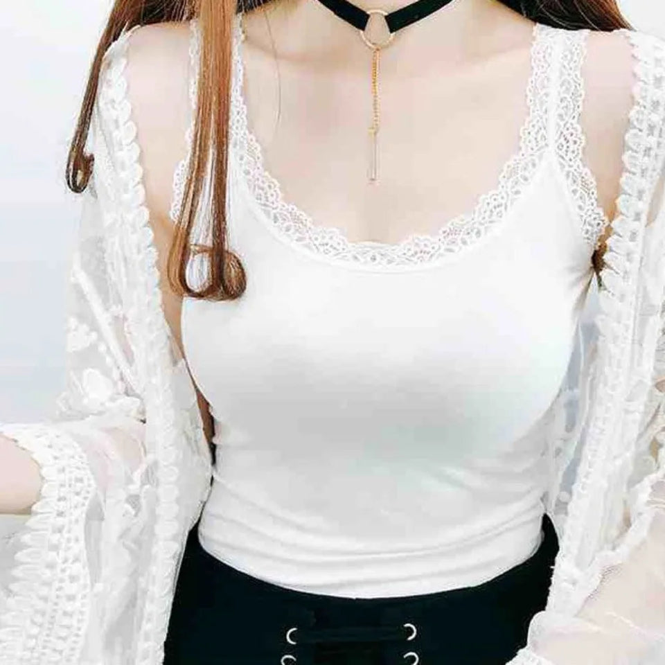 Women's Lace-Trim Tank Top