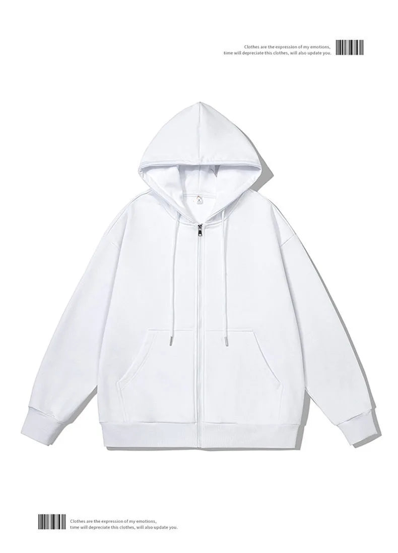Men's and Women's Full-Zip Hooded Jackets, Zip-Up Hoodies, Casual Cardigans, Streetwear Hip-Hop PVD, Y2K Fashion, Spring Trends