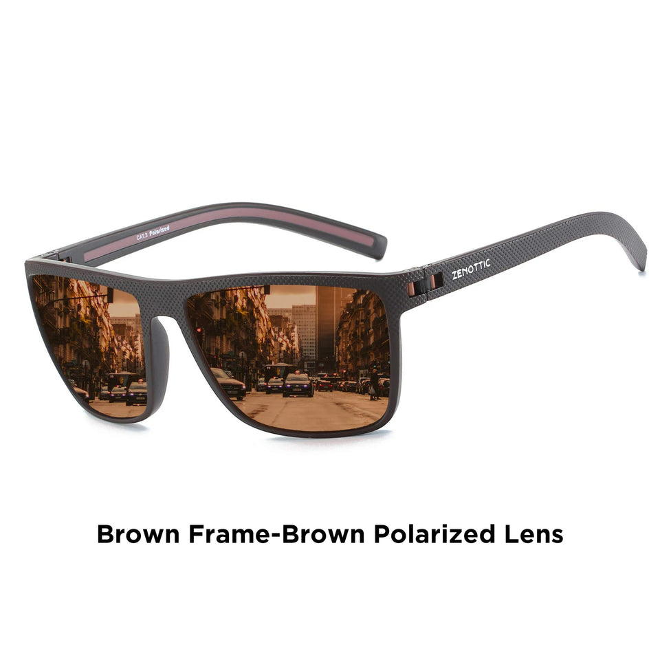ZENOTTIC Fashion Polarized Sunglasses Shade for Women Men Lightweight TR90 Frame UV400 Protection Square Sun Glasses