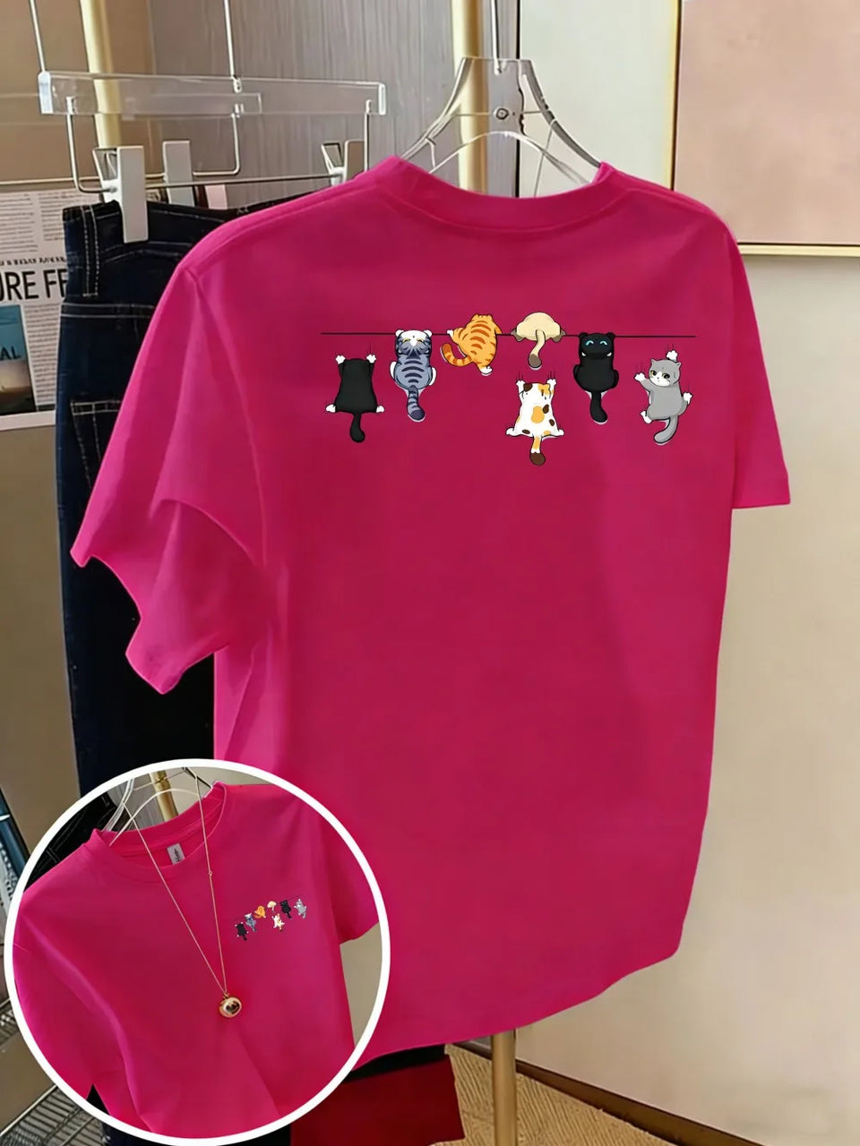 Women's Cat-Print T-Shirt