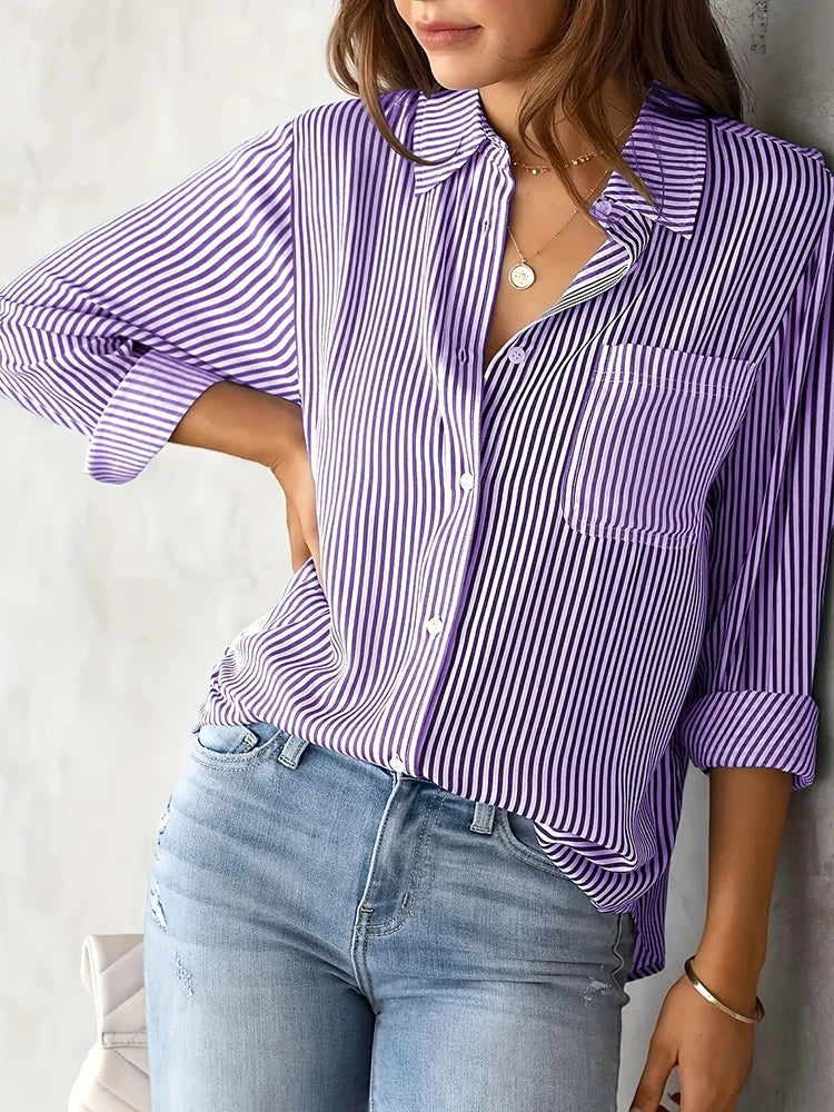 Women's Striped Long-Sleeve Shirt