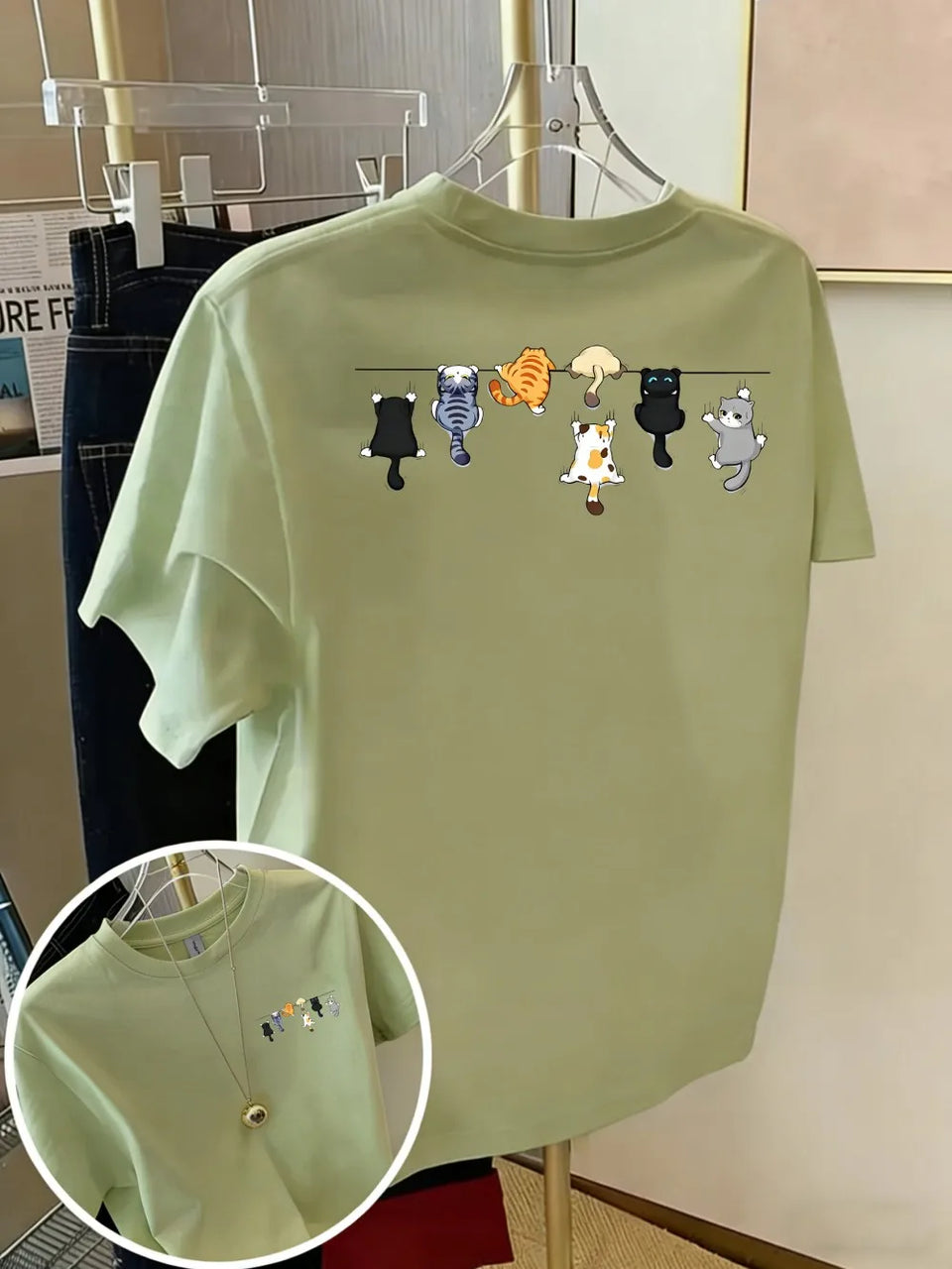 Women's Cat-Print T-Shirt