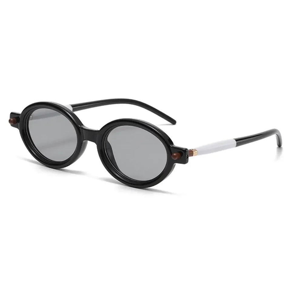 Retro Punk Small Oval Sunglasses Literary Trendy Round Frame Sun Glasses Hip Hop Men's Shades for Women & Men
