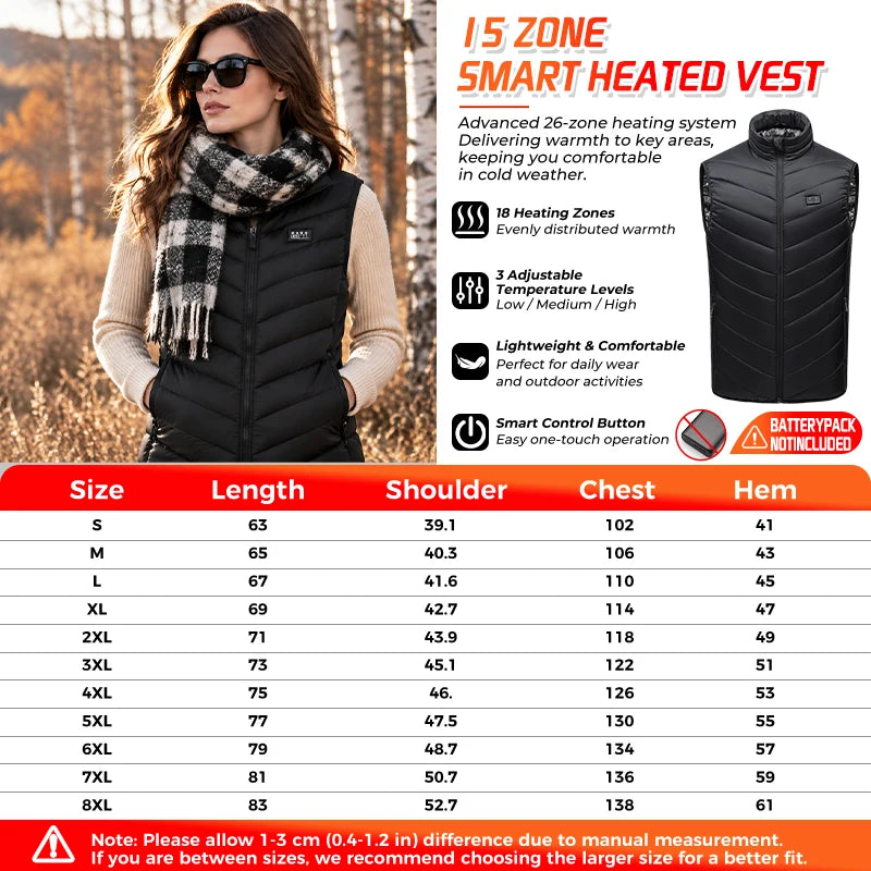 USB Heated Vest — 15 Areas