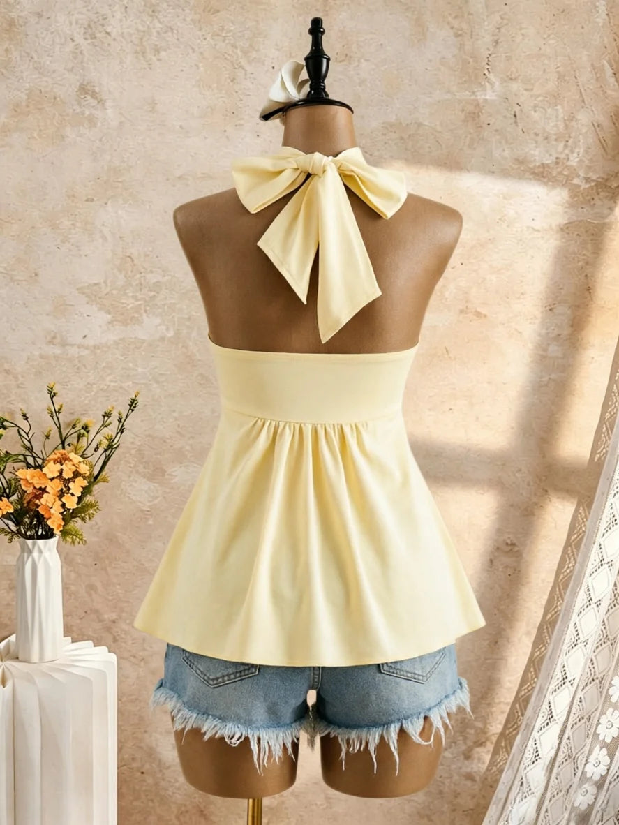 Women's Twist-Front Peplum Cami Top