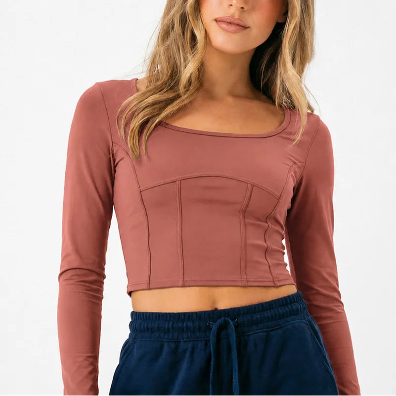Women's Long-Sleeve Crop Workout Top
