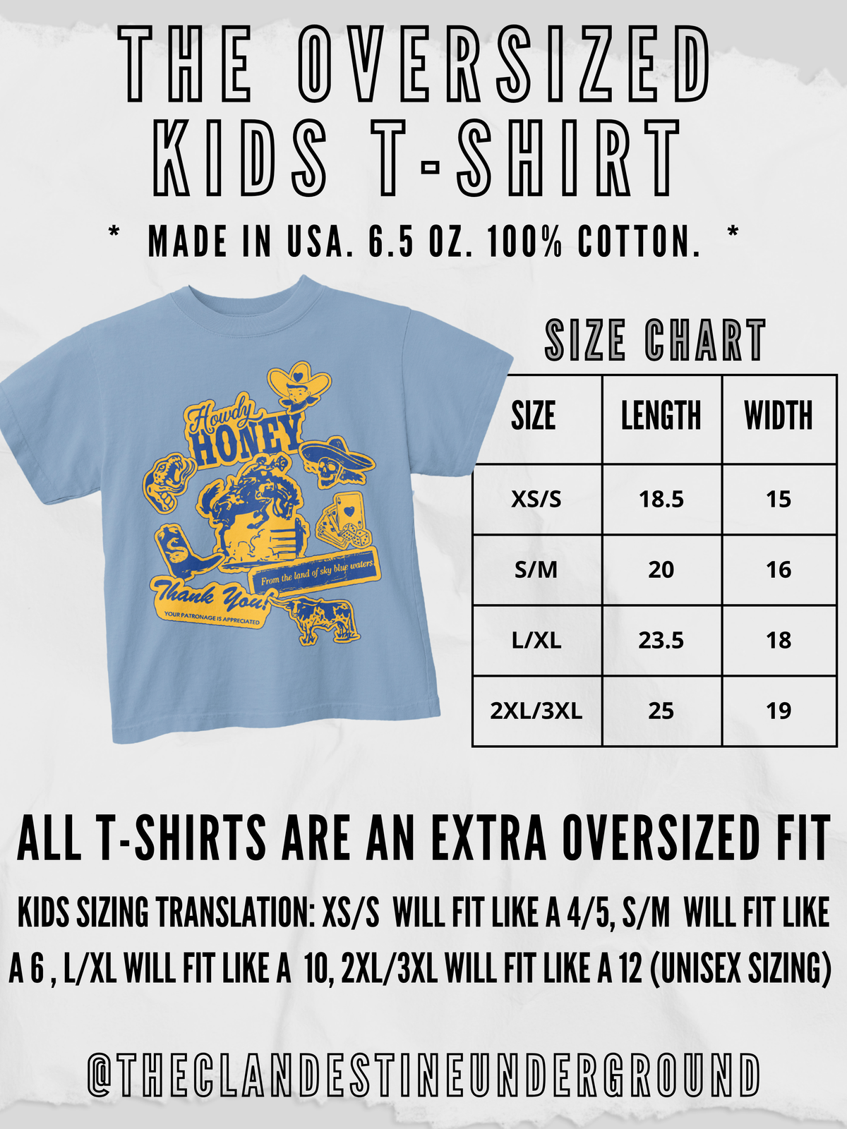 Underground Original Design: * KIDS * Cowgirl Beach Club Boxy Cotton Kids T-Shirt