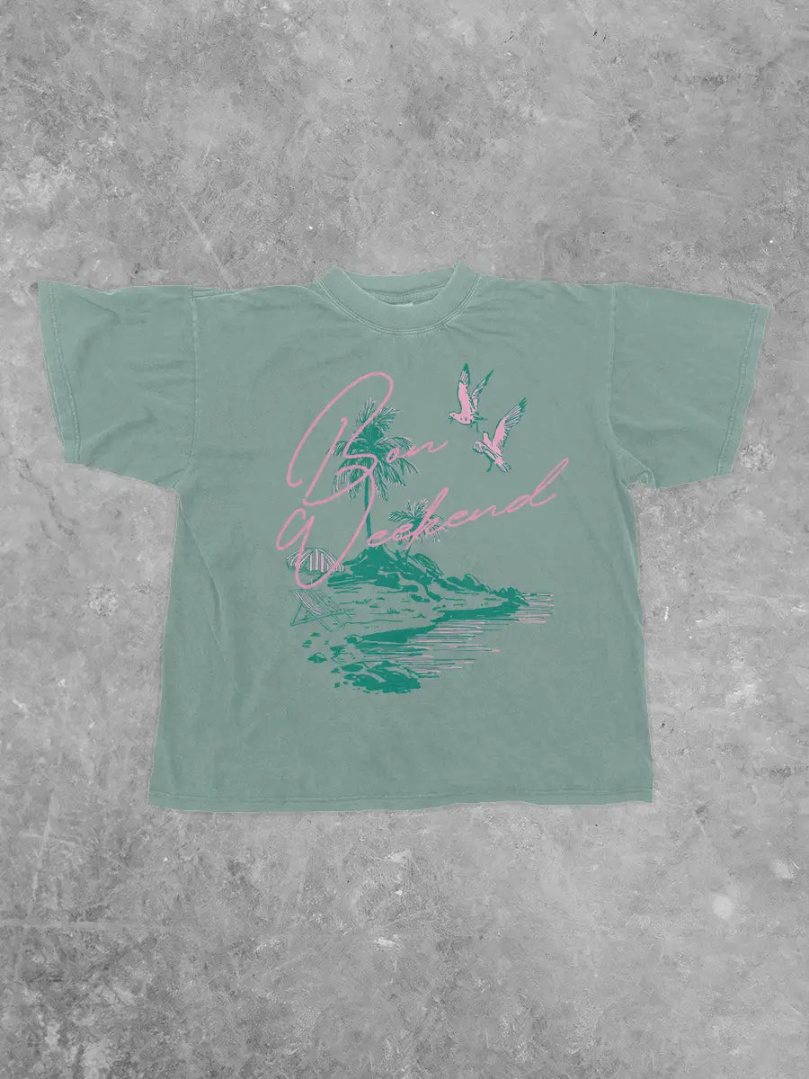 Underground Original Design: Bon Weekend, Summer Boxy Cotton T-Shirt