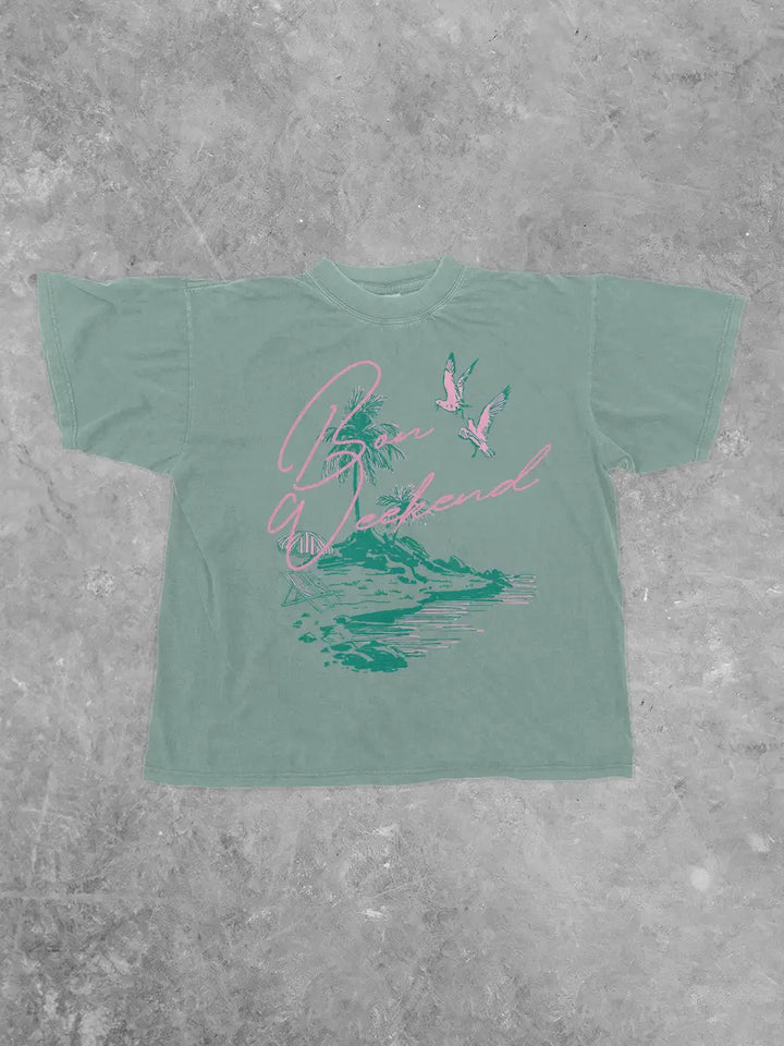 Underground Original Design: Bon Weekend, Summer Boxy Cotton T-Shirt