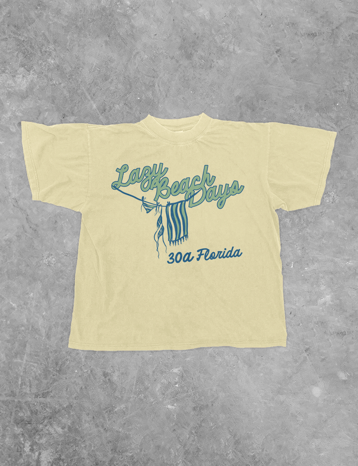 Underground Original Design: Lazy Beach Days, 30A Summer BC Boxy Cotton T-Shirt