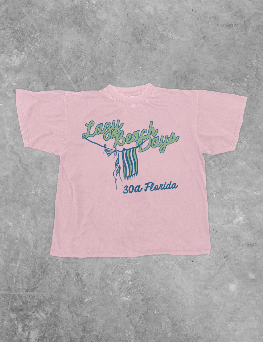 Underground Original Design: Lazy Beach Days, 30A Summer BC Boxy Cotton T-Shirt