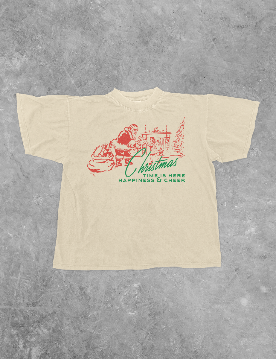 Underground Original Design: Christmas Time is Here Boxy Cotton Vintage T-Shirt
