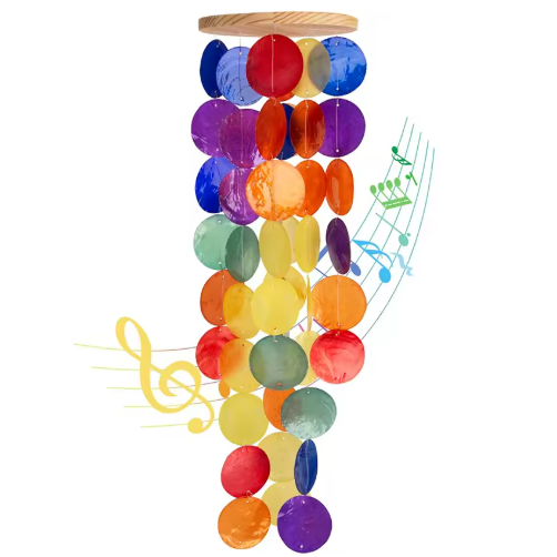 Rainbow Capiz Shell Wind Chimes