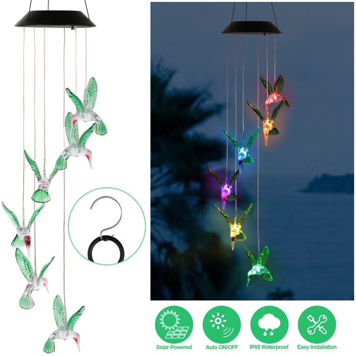 Solar Hummingbird Wind Chime