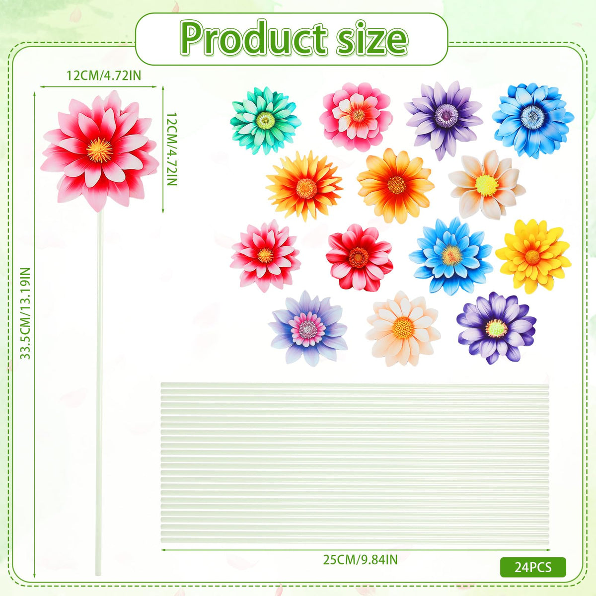 14-Piece Flower Garden Stake Set