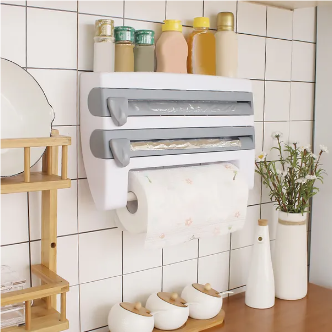 Wall-Mounted Kitchen Roll Organizer