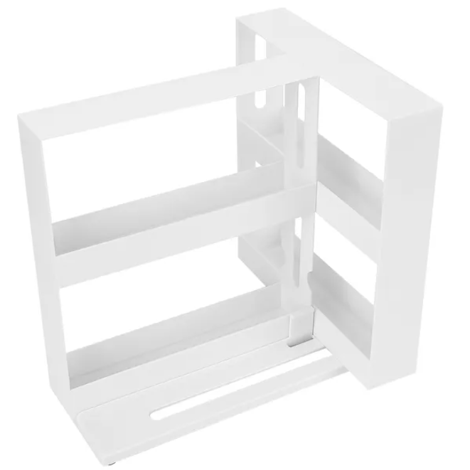 White swivel cabinet organizer