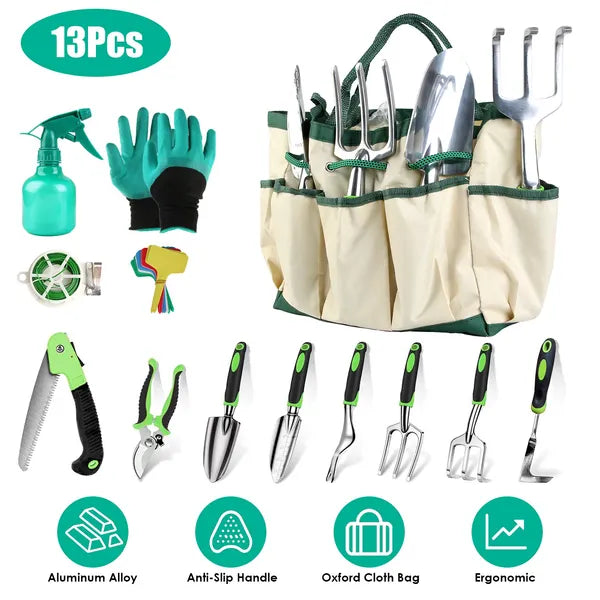 13-Piece Garden Tool Set with Bag