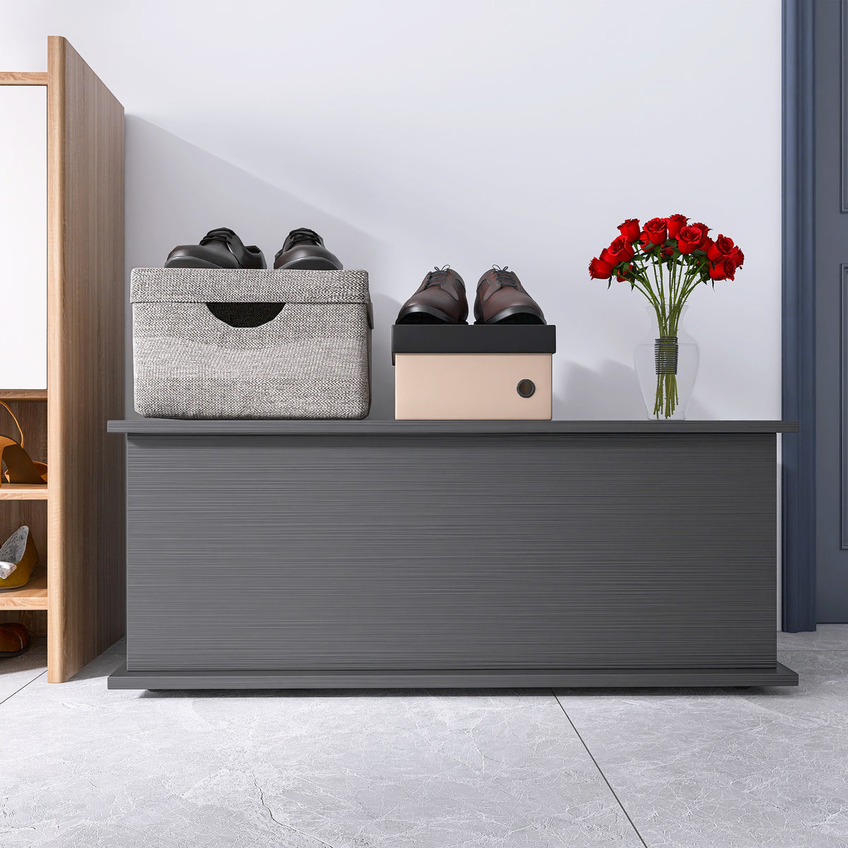 Black Lift-Top Storage Chest