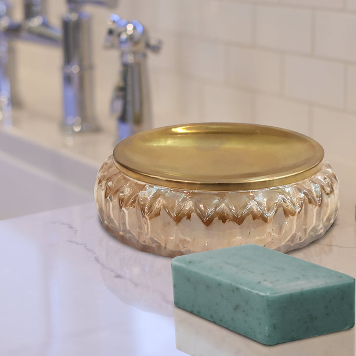 Amber Glass Soap Dish
