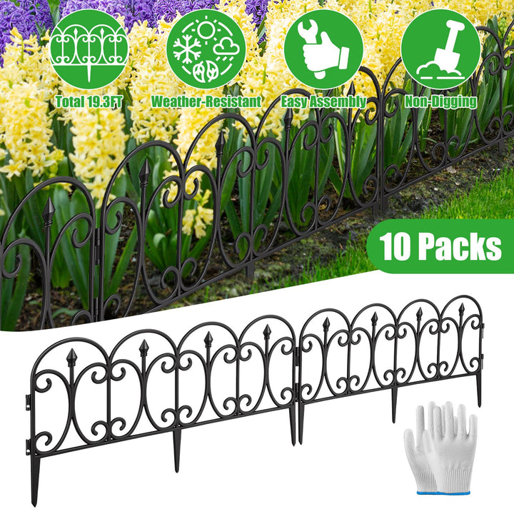 Garden Border Fence Panels, 10-Pack