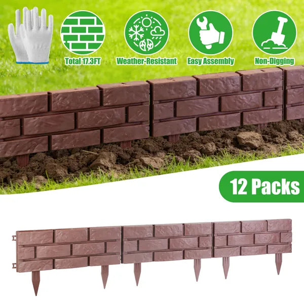 Stone-Effect Garden Edging, 12-Pack