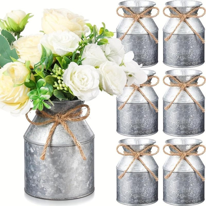 6-Pack Galvanized Metal Vases