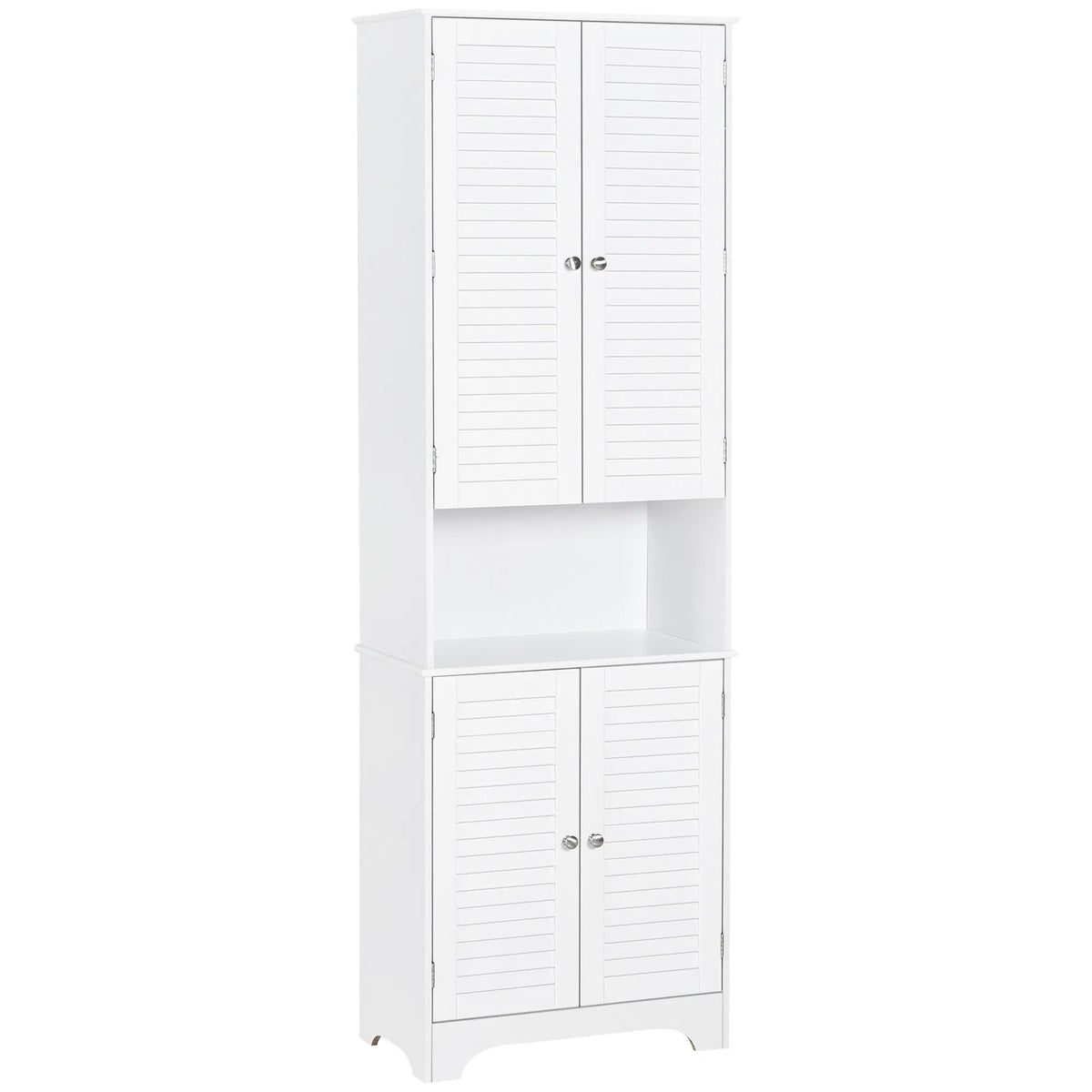 White Slim Bathroom Storage Cabinet