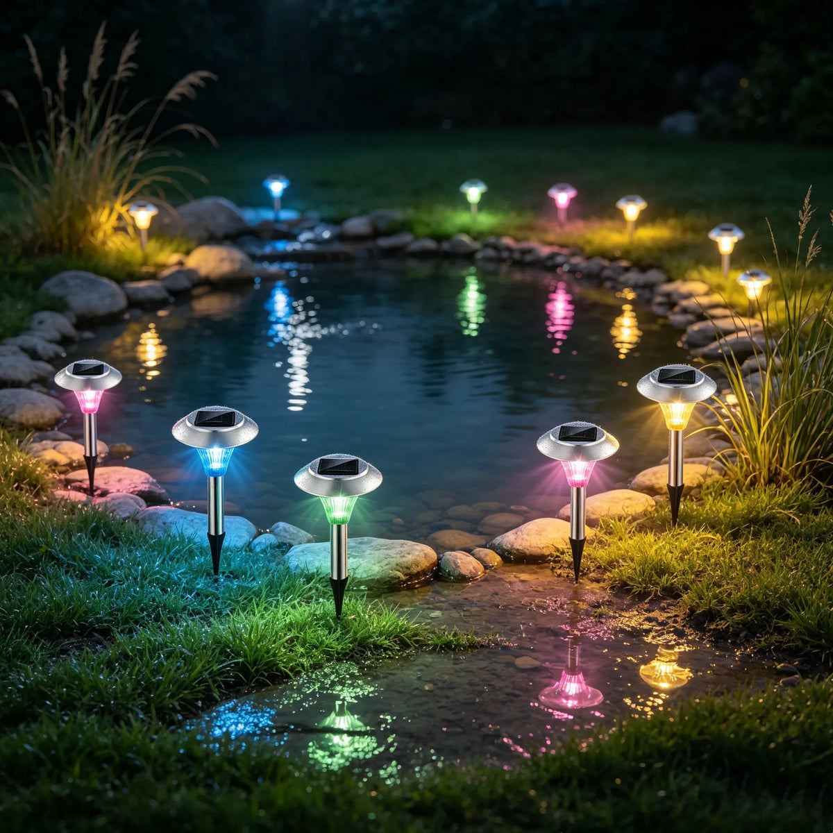 Color-Changing Solar Pathway Lights, 4-Pack