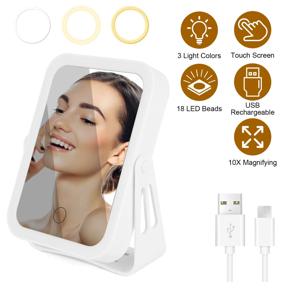 10x Lighted Makeup Mirror