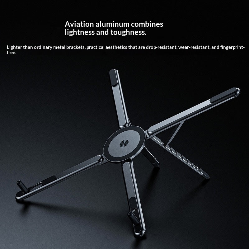 Black aluminum magnetic phone stand