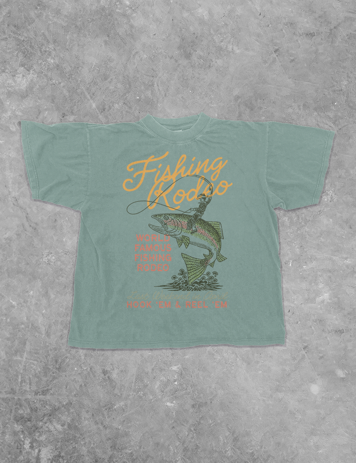 Underground Original Design: Fishing Rodeo, Summer Boxy Cotton TShirt