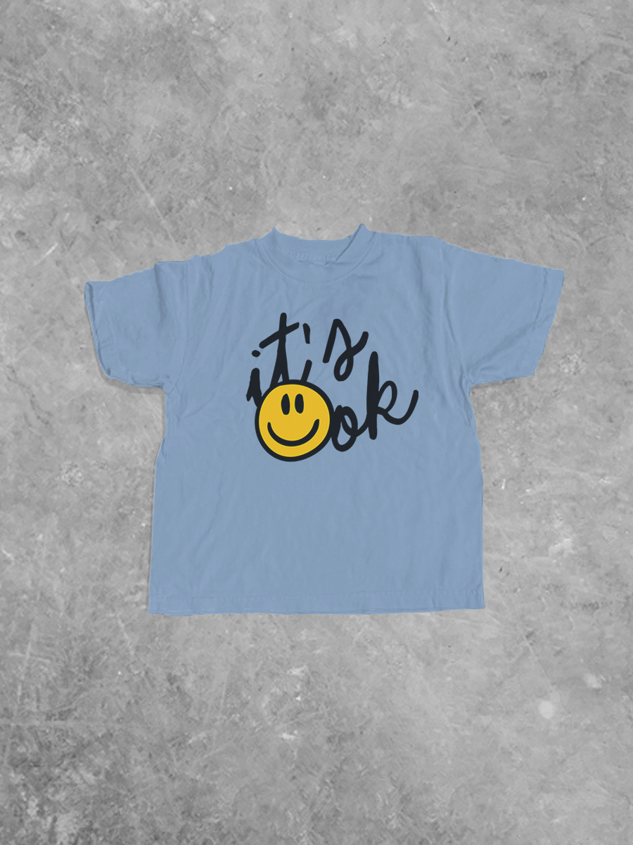 Underground Original Design: * KIDS * It's Ok Smile Boxy Cotton Kids T-Shirt
