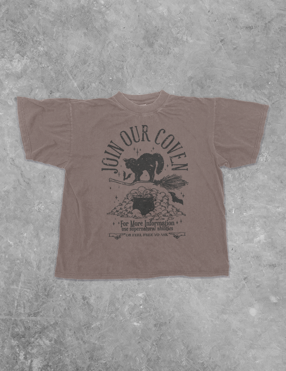 Underground Original Design: Join Our Coven, Witches Boxy Cotton T-Shirt
