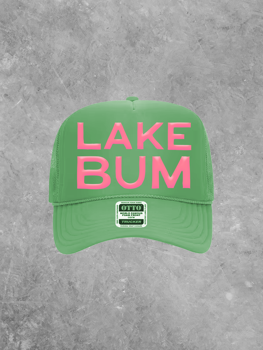 Underground Original Design: Lake Bum, Pink Puff Summer Trucker Hat