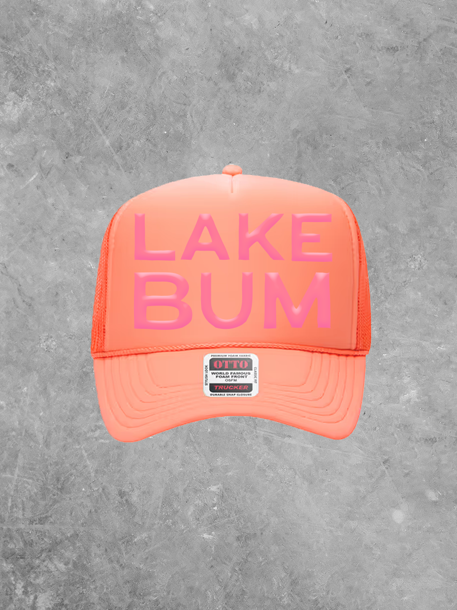 Underground Original Design: Lake Bum, Pink Puff Summer Trucker Hat