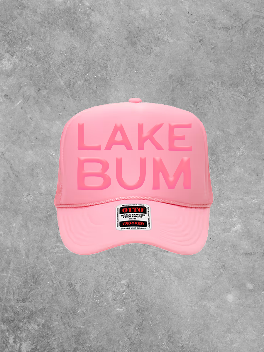 Underground Original Design: Lake Bum, Pink Puff Summer Trucker Hat