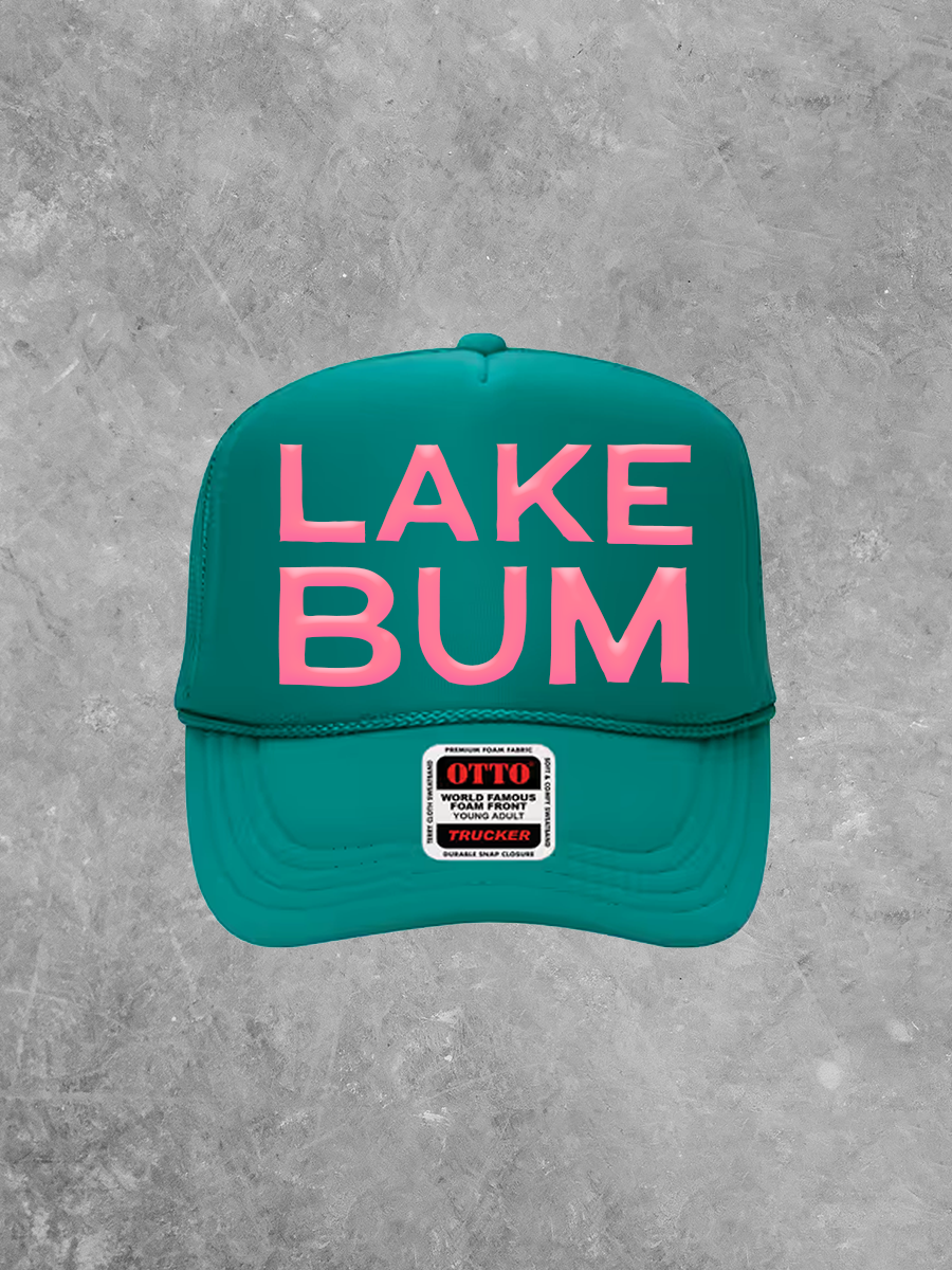 Underground Original Design: Lake Bum, Pink Puff Summer Trucker Hat