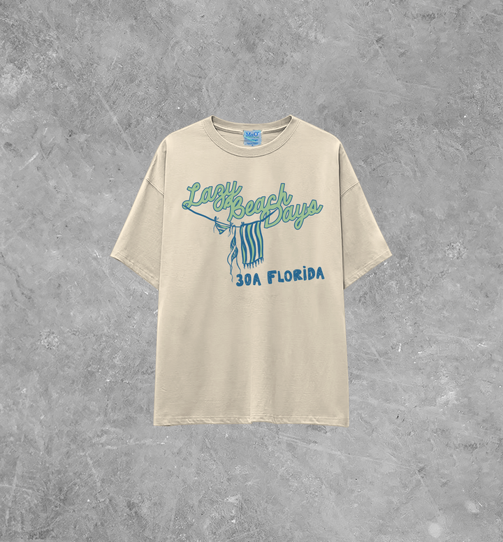 Underground Original Design: Lazy Beach Days, 30A Lightweight M&O Cotton T-Shirt