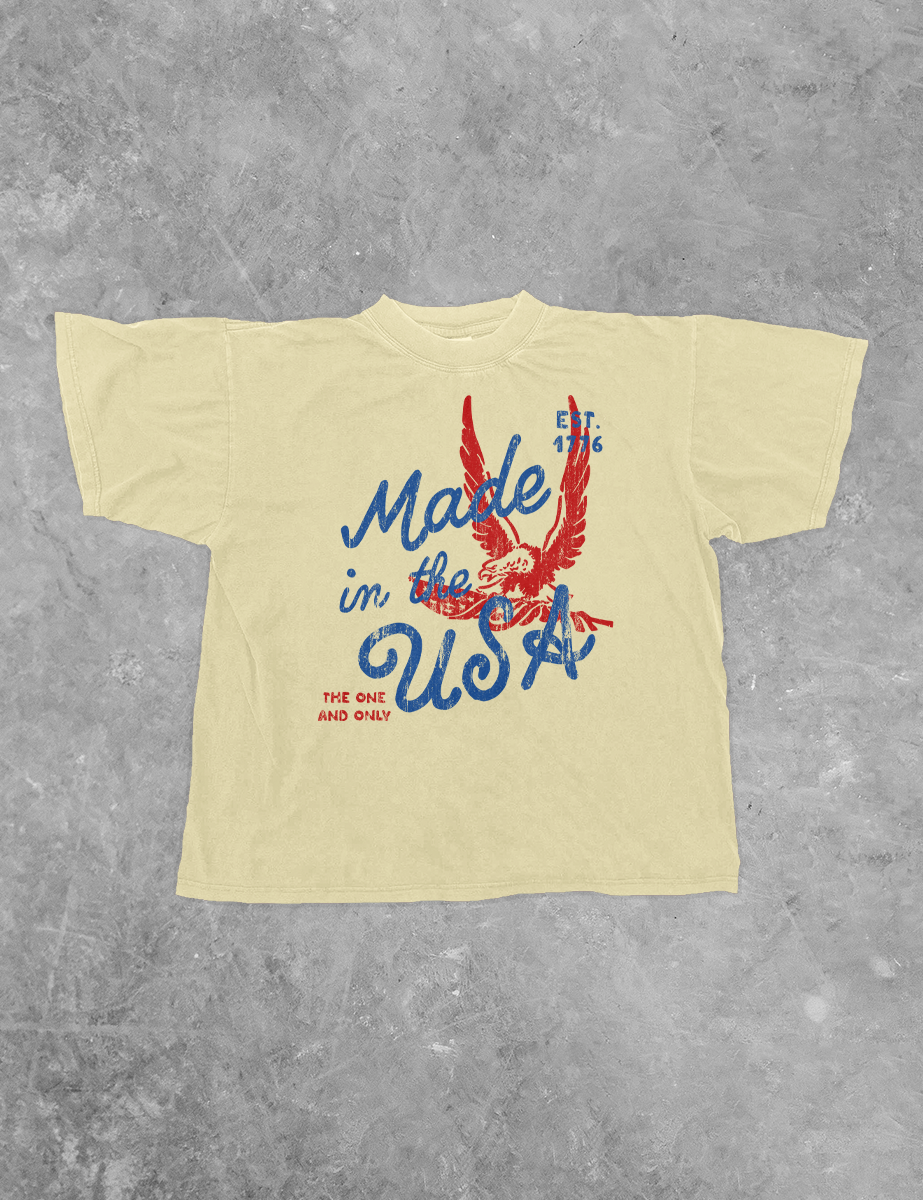 Underground Original Design: Made in the USA, Americana BC Boxy Cotton T-Shirt