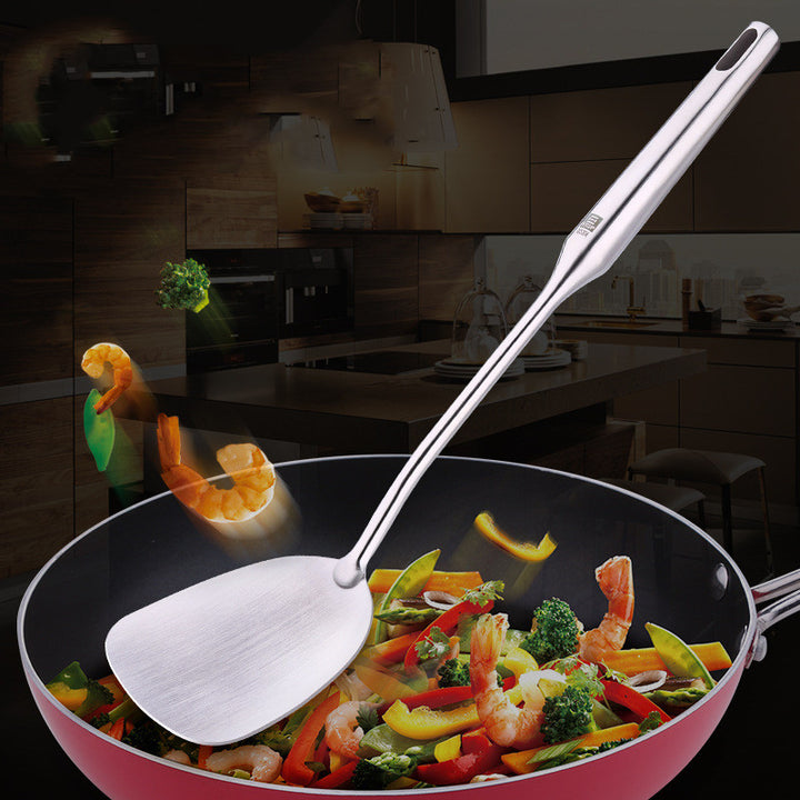 Stainless steel wok spatula with long handle