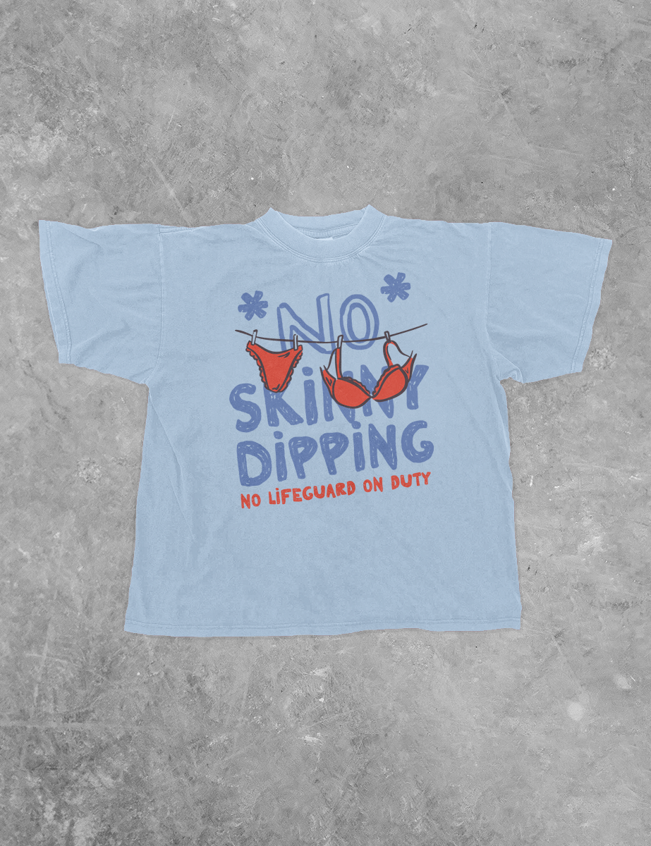 Underground Original Design: *NO* Skinny Dipping, Summer BC Boxy Cotton T-Shirt